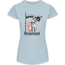 Knights Templar St Georges Day Beauseant Womens Petite Cut T-Shirt Light Blue