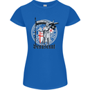 Knights Templar St Georges Day Beauseant Womens Petite Cut T-Shirt Royal Blue