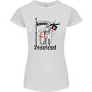 Knights Templar St Georges Day Beauseant Womens Petite Cut T-Shirt White