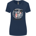 Knights Templar St Georges Day Beauseant Womens Wider Cut T-Shirt Navy Blue
