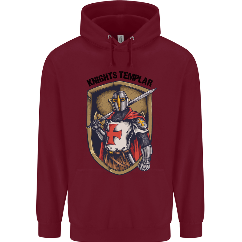 Knights Templar St Georges Day England Childrens Kids Hoodie Maroon