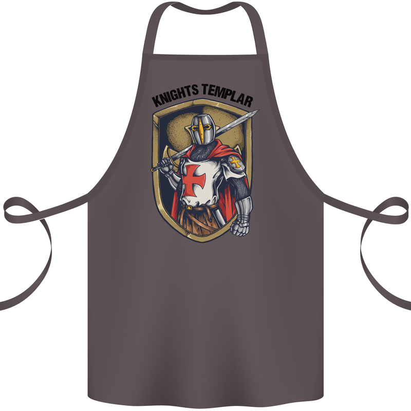 Knights Templar St Georges Day England Cotton Apron 100% Organic Dark Grey