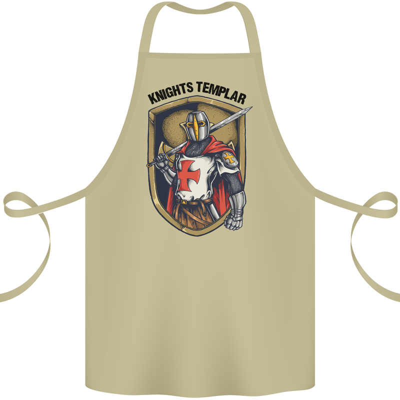 Knights Templar St Georges Day England Cotton Apron 100% Organic Khaki