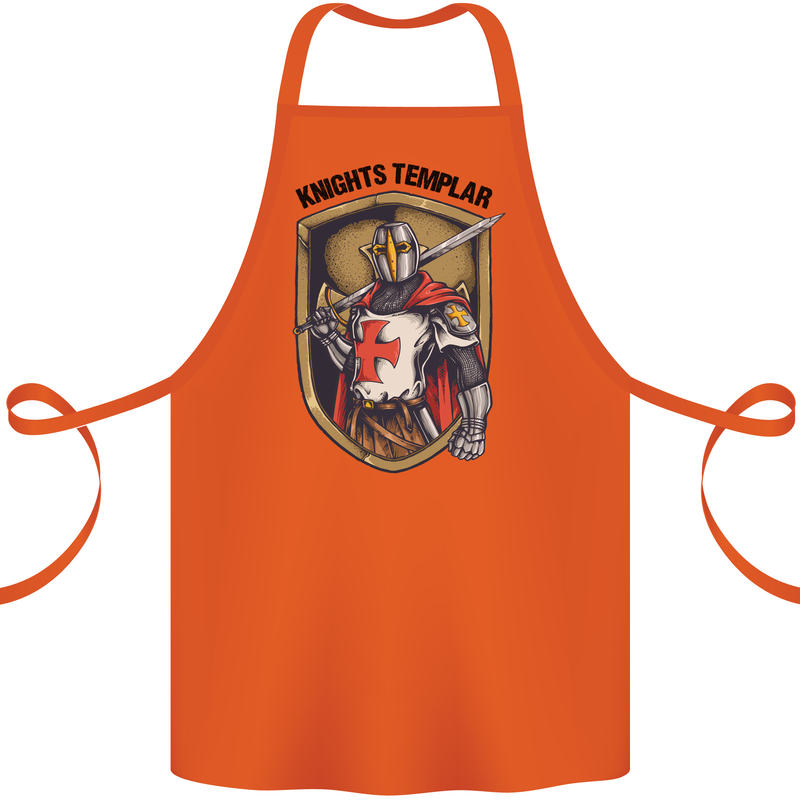 Knights Templar St Georges Day England Cotton Apron 100% Organic Orange