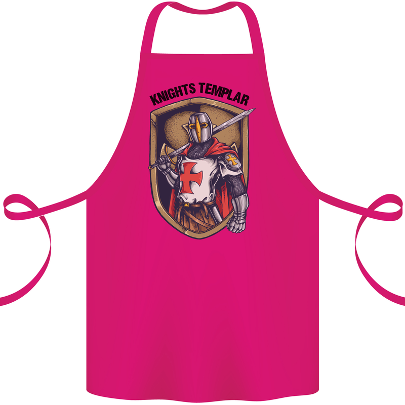 Knights Templar St Georges Day England Cotton Apron 100% Organic Pink