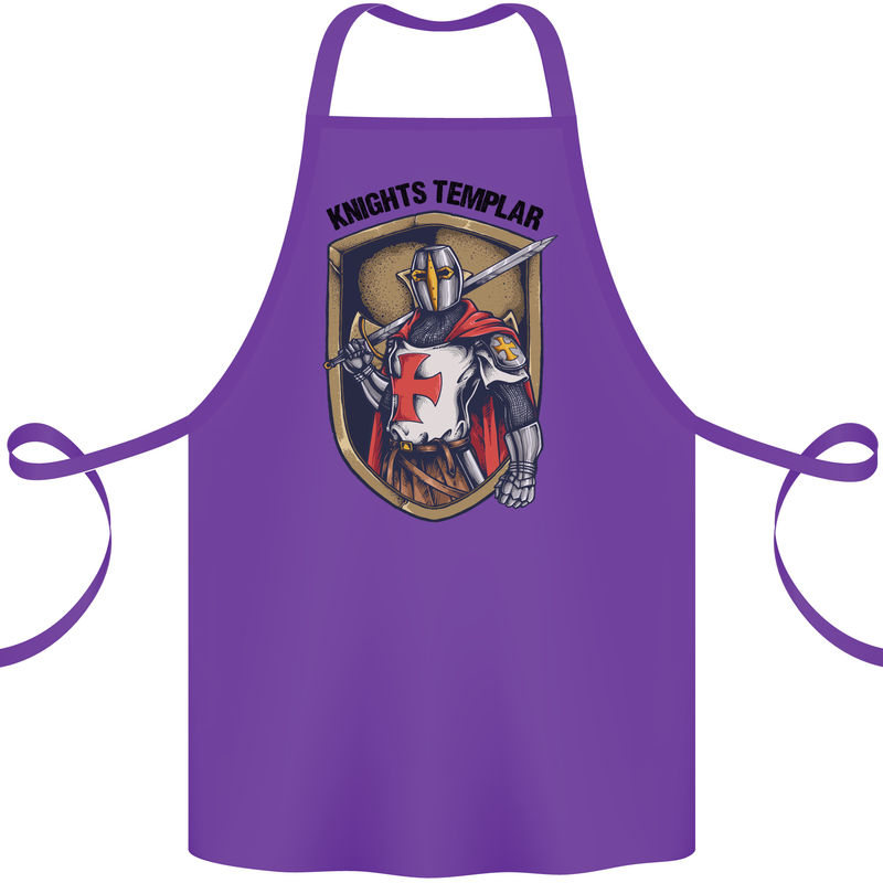 Knights Templar St Georges Day England Cotton Apron 100% Organic Purple