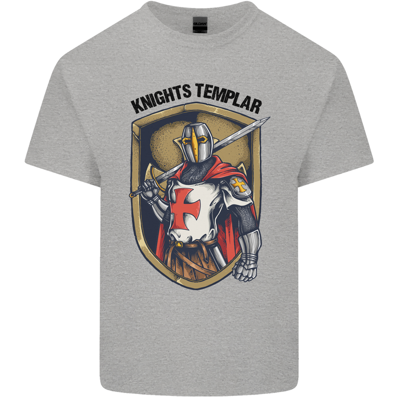 Knights Templar St Georges Day England Kids T-Shirt Childrens Sports Grey