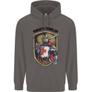 Knights Templar St Georges Day England Mens 80% Cotton Hoodie Charcoal