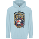 Knights Templar St Georges Day England Mens 80% Cotton Hoodie Light Blue