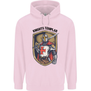 Knights Templar St Georges Day England Mens 80% Cotton Hoodie Light Pink