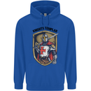 Knights Templar St Georges Day England Mens 80% Cotton Hoodie Royal Blue