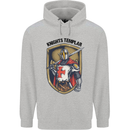 Knights Templar St Georges Day England Mens 80% Cotton Hoodie Sports Grey