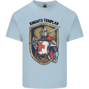 Knights Templar St Georges Day England Mens Cotton T-Shirt Tee Top Light Blue