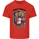 Knights Templar St Georges Day England Mens Cotton T-Shirt Tee Top Red