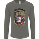 Knights Templar St Georges Day England Mens Long Sleeve T-Shirt Charcoal