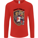 Knights Templar St Georges Day England Mens Long Sleeve T-Shirt Red