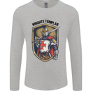 Knights Templar St Georges Day England Mens Long Sleeve T-Shirt Sports Grey