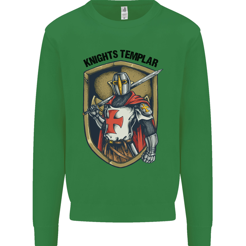 Knights Templar St Georges Day England Mens Sweatshirt Jumper Irish Green