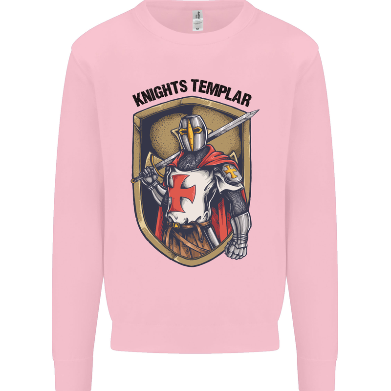 Knights Templar St Georges Day England Mens Sweatshirt Jumper Light Pink