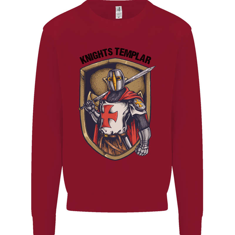 Knights Templar St Georges Day England Mens Sweatshirt Jumper Red
