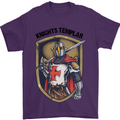 Knights Templar St Georges Day England Mens T-Shirt Cotton Gildan Purple