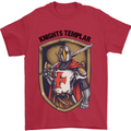 Knights Templar St Georges Day England Mens T-Shirt Cotton Gildan Red