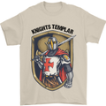 Knights Templar St Georges Day England Mens T-Shirt Cotton Gildan Sand