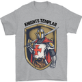 Knights Templar St Georges Day England Mens T-Shirt Cotton Gildan Sports Grey
