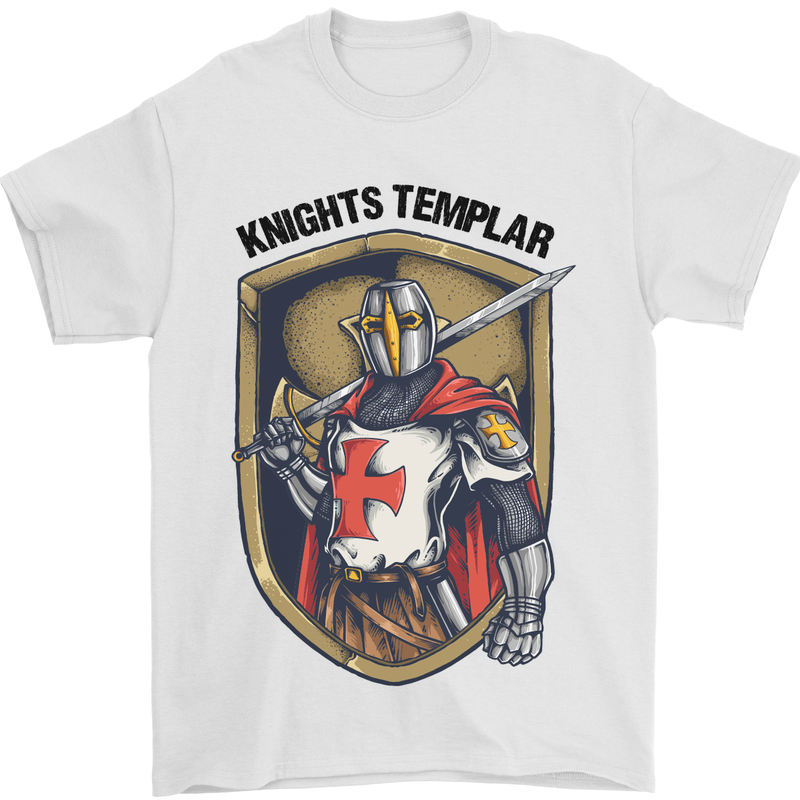 Knights Templar St Georges Day England Mens T-Shirt Cotton Gildan White
