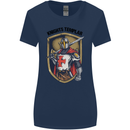 Knights Templar St Georges Day England Womens Wider Cut T-Shirt Navy Blue