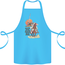 Knights Templar on a Horse Cotton Apron 100% Organic Turquoise