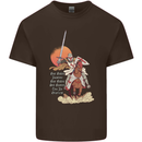 Knights Templar on a Horse Kids T-Shirt Childrens Chocolate
