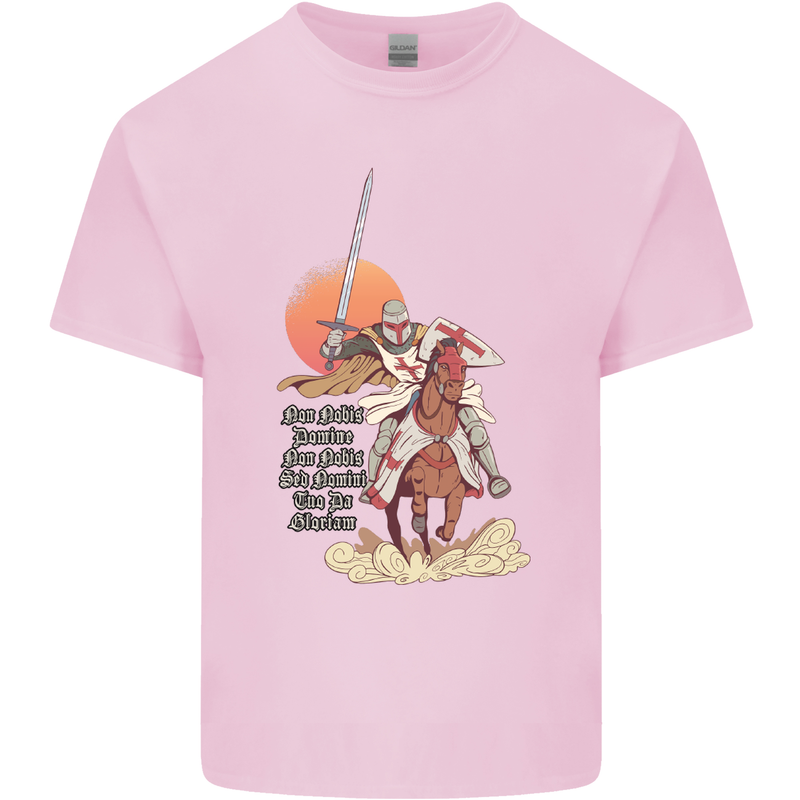 Knights Templar on a Horse Kids T-Shirt Childrens Light Pink