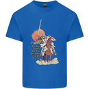 Knights Templar on a Horse Kids T-Shirt Childrens Royal Blue
