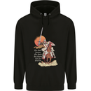 Knights Templar on a Horse Mens 80% Cotton Hoodie Black