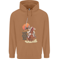 Knights Templar on a Horse Mens 80% Cotton Hoodie Caramel Latte