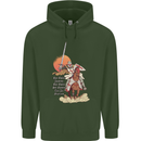 Knights Templar on a Horse Mens 80% Cotton Hoodie Forest Green