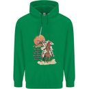 Knights Templar on a Horse Mens 80% Cotton Hoodie Irish Green
