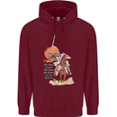 Knights Templar on a Horse Mens 80% Cotton Hoodie Maroon