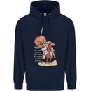 Knights Templar on a Horse Mens 80% Cotton Hoodie Navy Blue