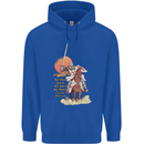 Knights Templar on a Horse Mens 80% Cotton Hoodie Royal Blue