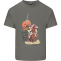 Knights Templar on a Horse Mens Cotton T-Shirt Tee Top Charcoal