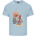 Knights Templar on a Horse Mens Cotton T-Shirt Tee Top Light Blue