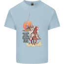 Knights Templar on a Horse Mens Cotton T-Shirt Tee Top Light Blue