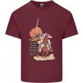 Knights Templar on a Horse Mens Cotton T-Shirt Tee Top Maroon