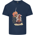 Knights Templar on a Horse Mens Cotton T-Shirt Tee Top Navy Blue
