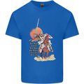 Knights Templar on a Horse Mens Cotton T-Shirt Tee Top Royal Blue