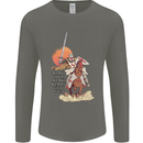Knights Templar on a Horse Mens Long Sleeve T-Shirt Charcoal