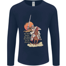 Knights Templar on a Horse Mens Long Sleeve T-Shirt Navy Blue