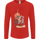 Knights Templar on a Horse Mens Long Sleeve T-Shirt Red